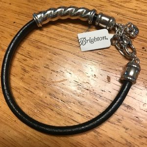Brighton leather and silver bracelet